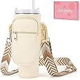 GOEWY Water Bottle Carrier Bag for Stanley 40/30 oz Tumbler with Phone Pocket Neoprene Water Bottle Holder with Shoulder & Handheld Strap Stanley Cup Accessories