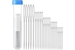 Gjinxi 50 PCS Sewing Needles Set, Large Eye Sewing Needles 5 Sizes Hand Sewing Needles, Leather Needle Embroidery Thread Needle, Stainless Hand Quilting Needles for Hand Sewing Art Crafts