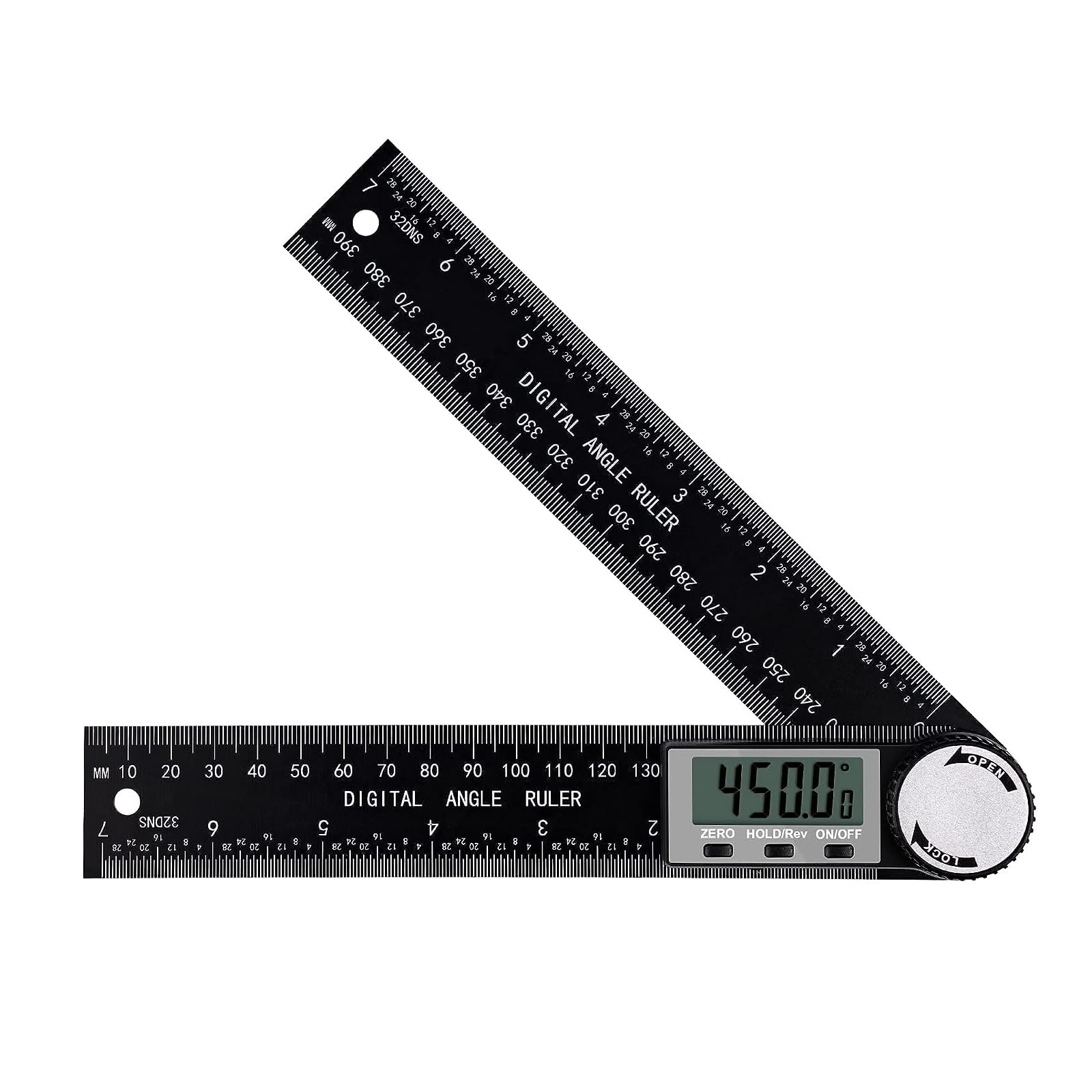 DFsucces デジタル 角度計 分度器 200mm LCD液晶画面 0-360°測定範囲 自由調整 角度測定 長さ測定 電池付属 角度ルーラー 分度器 の商品画像