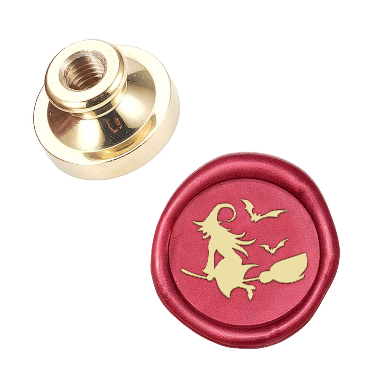 CRASPIRE Halloween Wax Seal Stamp Head Replacement Witch Broom Bat 25mm Vintage Sealing Wax Stamp Heads Only No Handle for Wedding Invitations Halloween Party Envelopes Cards Gift Wrapping
