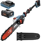 SENIX 60V/3Ah 10" Cordless Pole Saw, Electric Telescoping Pole 65.5 ft/s Cutting Speed