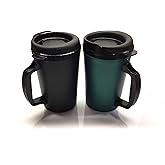 GAMA Electronics 20 oz ThermoServ Foam Insulated Coffee Mug Black/Green Two Pack