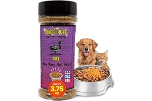 Wild Meadow Farms - Magic Dust Duck Jerky Topper, Single Protein Pet Food Topper for Dogs & Cats, Enhance Flavor & Elevate Mealtime Excitement for Picky Eaters - 3.5 Ounce Bottle in Duck Flavor