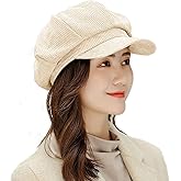 ZLSLZ Womens Corduroy Striped Octagonal Ivy Newsboy Cabbie Gatsby Painter Hats Caps
