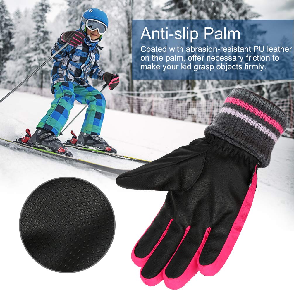 VBIGER Kids Gloves Winter Ski Gloves,Aged 6-12