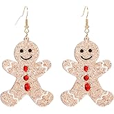 Gingerbread Earrings for Women Christmas Earrings Xmas Dangle Drop Earrings Holiday Earrings Christmas Gifts for Teens Girls Festival Birthday Party
