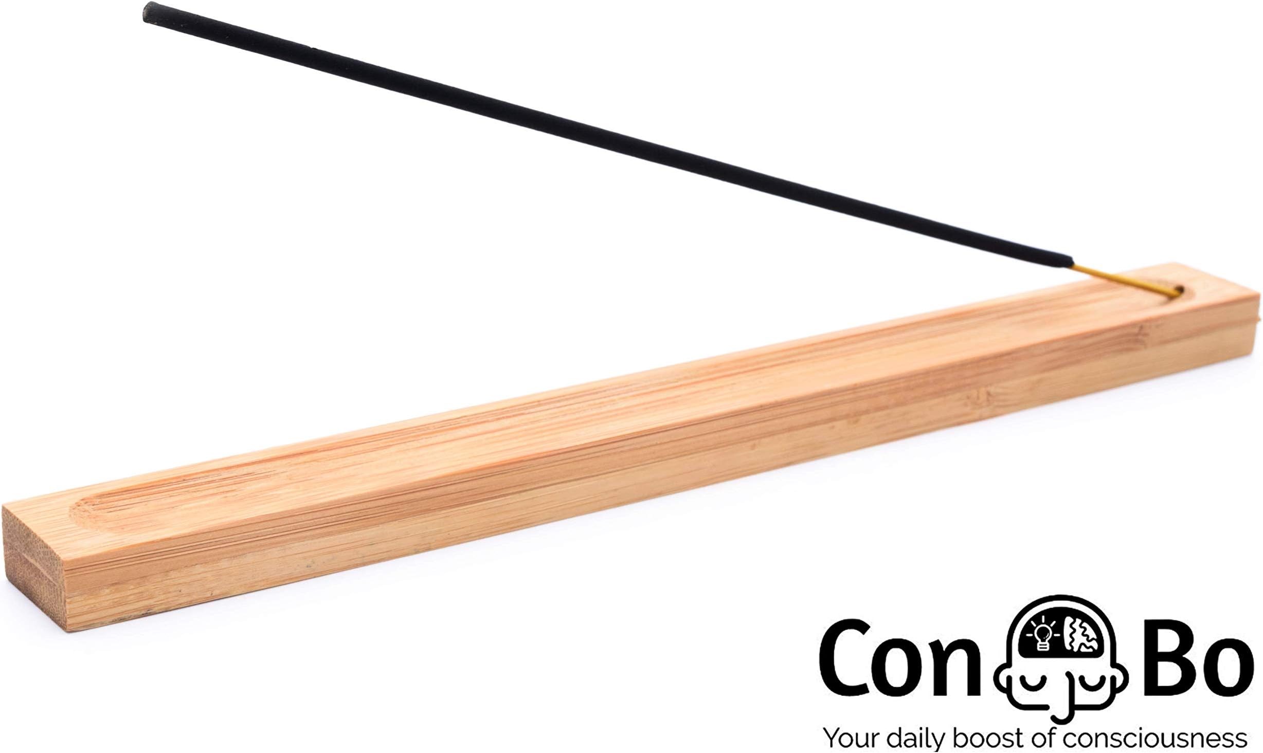 ConBo Incense Holder with Stick Burner and ash Catcher - Bamboo - Perfect for Meditation, Yoga, Aromatherapy, spa, Shrine.