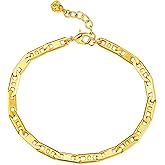 BENEIGE Women Bracelet 14K Gold Plated Paperclip Satellite Bead Ball Oval Cuba Cable Box Chain Daily Charm Layered Link Silver Bracelets Adjustable Jewelry
