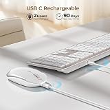 Seenda Wireless Keyboard and Mouse SK38-3 Ultra Slim USB UK Layout Silver White view 2