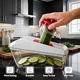 AEX 8-Blade Manual Vegetable Chopper with Container and Tools view 3