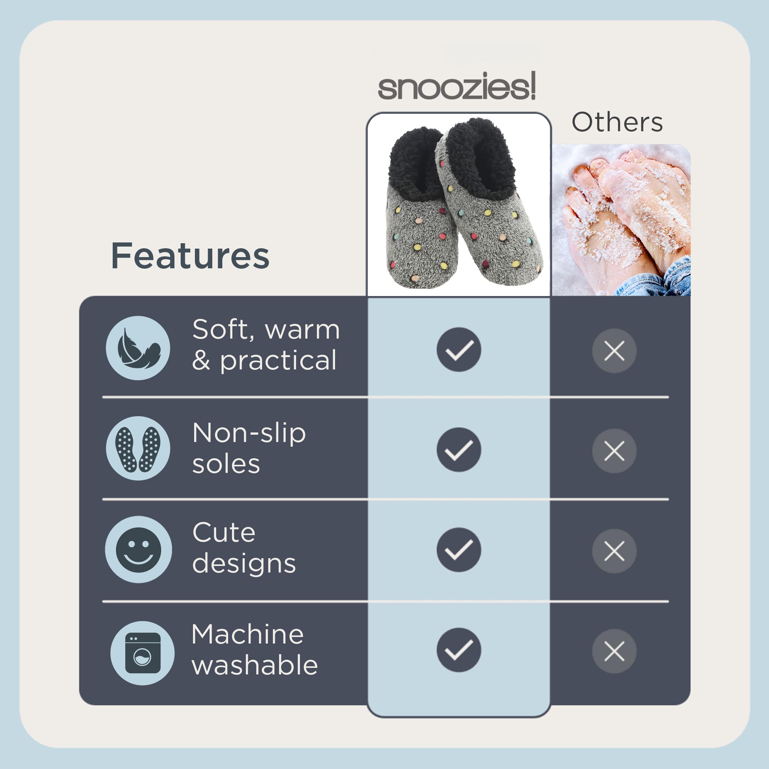 Snoozies Women's Lotsa Dots Slipper Socks, Black, Medium - Cozy Sherpa Fleece Slipper for Women