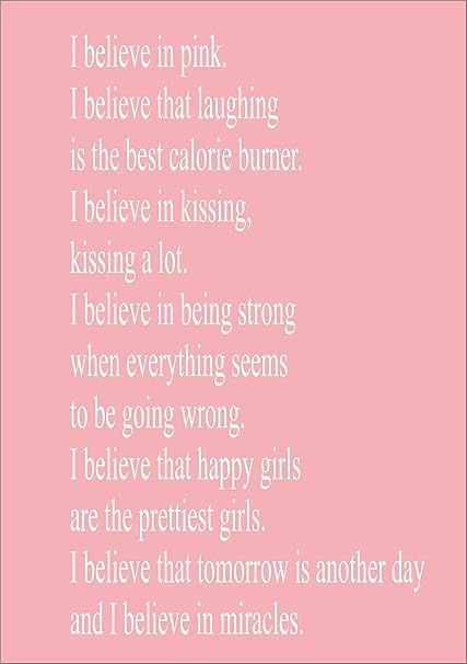 Audrey Hepburn Believe In Pink I I Believe In Citation Affiche A3 Amazon Fr Cuisine Maison