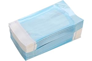 ANGGREK Self Sealing Cleaning Pouch, 200pcs / Box Self Sealing Cleaning Pouch Dental Storage Bag Paper Blue Film for Tattoo Dental Materials Tool (3.3 x 6.3in)