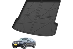 Elsetyler Custom Fit for Cargo Liner 2020-2024 2025 BMW X6 - Black TPE All Weather Heavy Duty Waterproof Rear Cargo Tray Trunk Floor Mat Protector