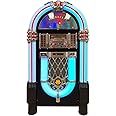 Arkrocket Taurus II Mid-Size Jukebox Vinyl Record Player Bluetooth USB SD CD Player Radio Retro Turntable Classic Jukebox (Taurus II - Black)