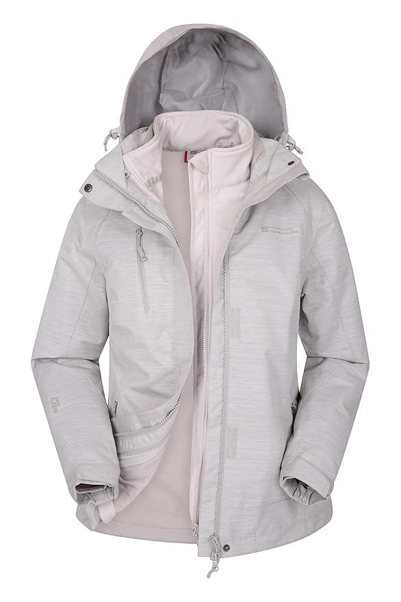 Mountain Warehouse Bracken Melange 3-in-1-Damen-Jacke - wasserfest, verstellbar, Thermisch getestet, atmungsaktiv, versiegelt