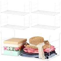 Amylove 4 Pieces 24 Inch Wire Hanging Shelves White Wire Shelf ...