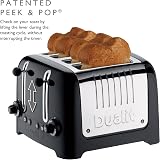 Dualit 4 Slice Lite Toaster 36mm Slots Bagel Defrost High Gloss Black view 6