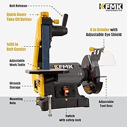 KFMK High Speed 6" Bench Grinder & 1"x30" Belt