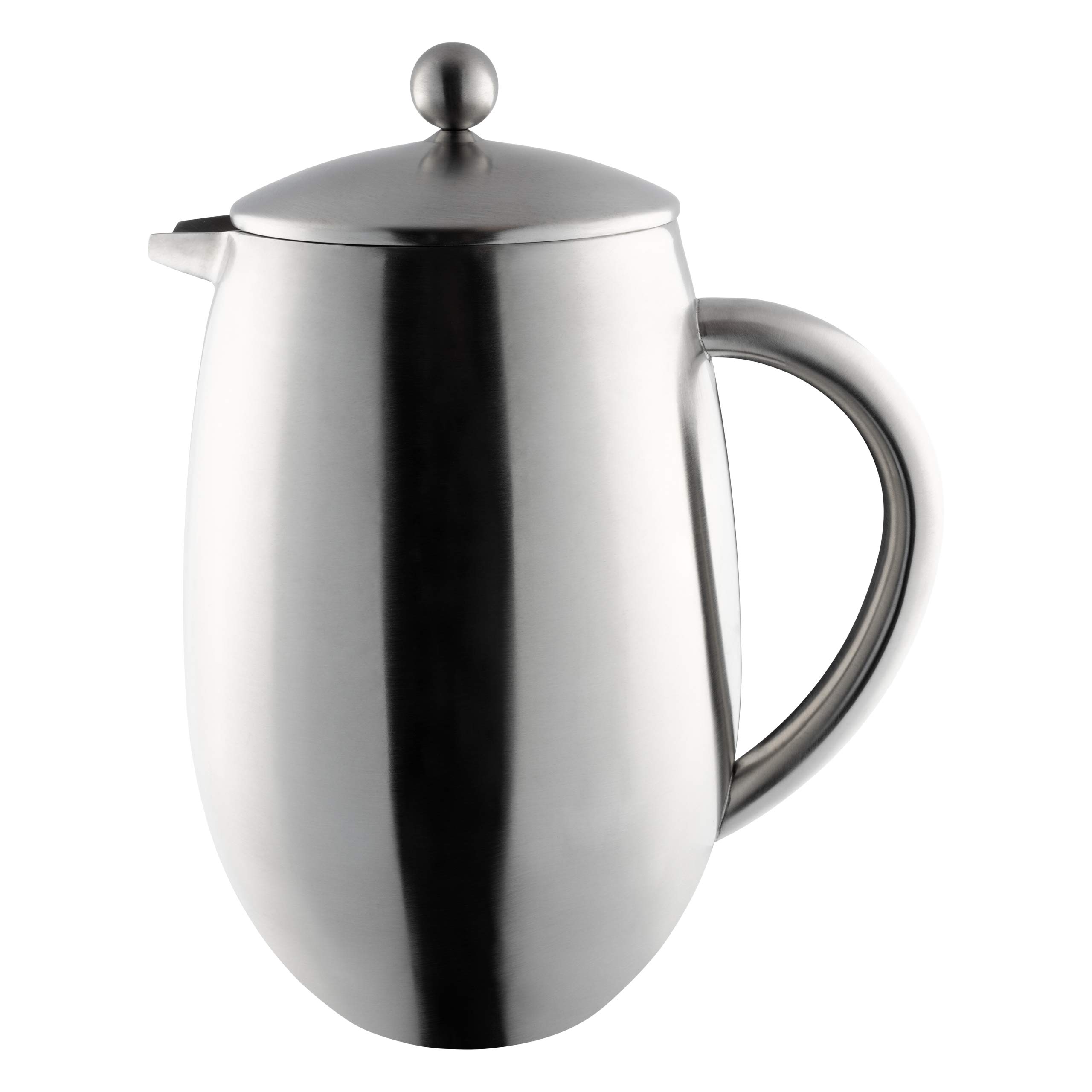 Café Olé BFD Cafetière, 18/10 stainless steel double wall body and mesh filter, Satin finish, 1500ml (10 espresso cups or 6 mugs)