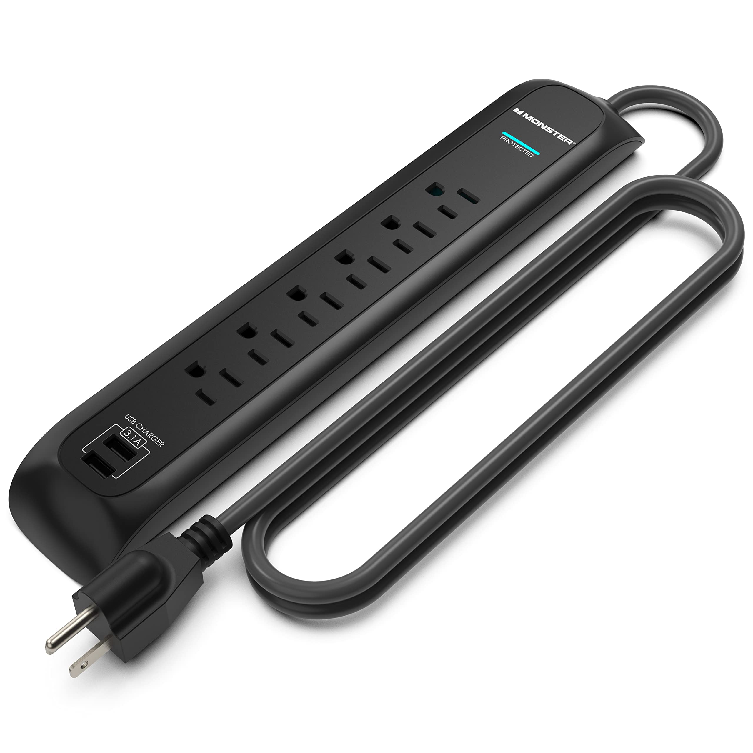 Mua Monster 6ft Heavy Duty Black Power Strip and Tower Surge Protector ...