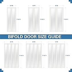 WIN STELLAR Bifold 72" x 80" 3-Panel Frosted Glass