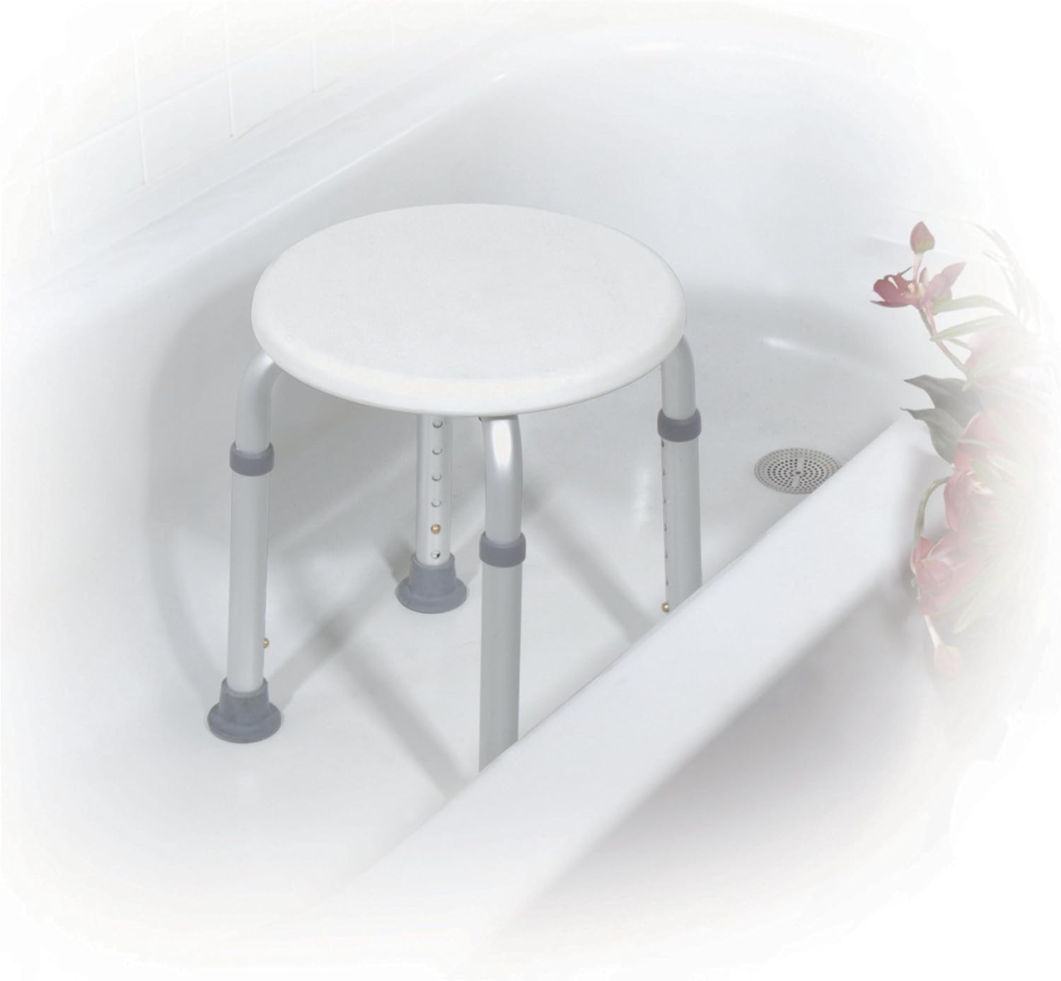 Drive Medical Adjustable Height Bath Stool, White: Health & Personal Care