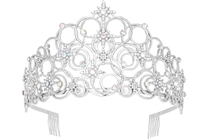 Semato Princess Crown Halloween Cosplay Girls Tiara Witch and Princess Costume Crystal Crown for Party and Birthday Gifts