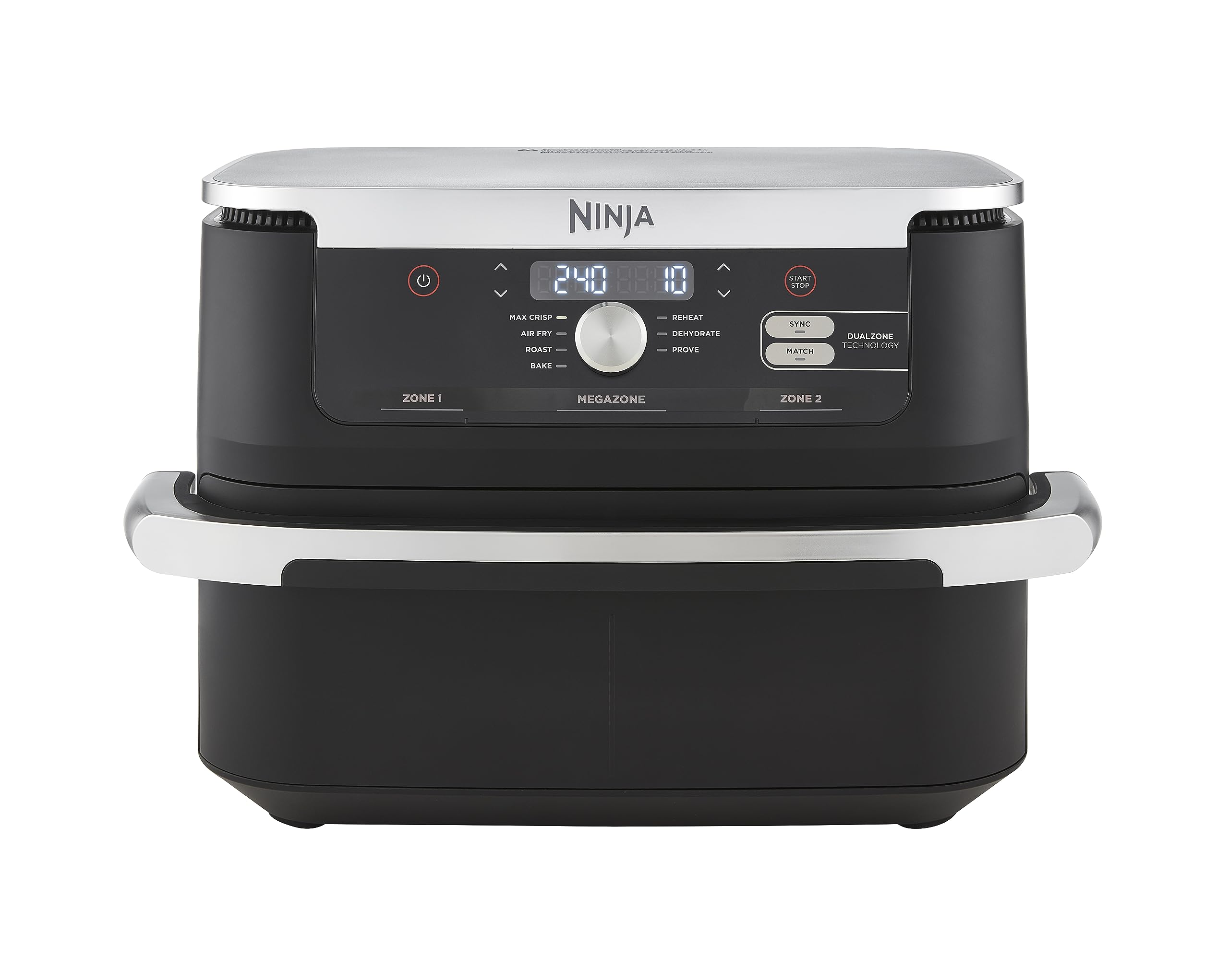 Ninja Foodi FlexDrawer Air Fryer, Dual Zone with Removable Divider, Large 10.4L Drawer, 7-in-1, Air-Fryer Uses No Oil, Air Fry, Roast, Bake, Max Crisp, Non-Stick Dishwasher Safe Parts, Black AF500UK