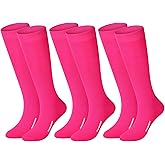 Haysandy 3 Pairs Baseball Socks Bulk Softball Sock Youth High Long Tube Soccer Football Team Boys Girls Adults Sport Sock