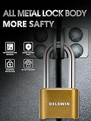 DELSWIN Combination Lock Outdoor Padlock