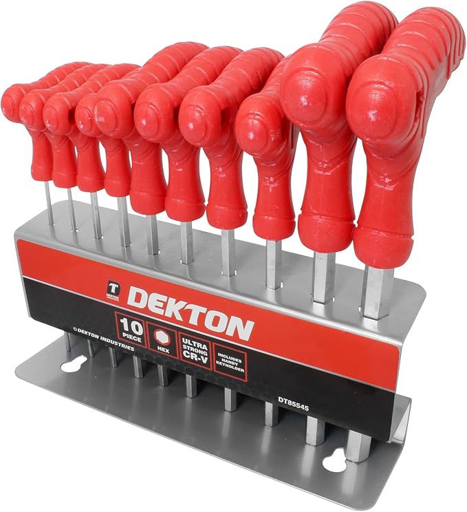 Dekton 10pc THandle Hex Allen Alen Allan Key Set Strong CRV with Key