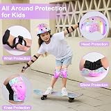 MHJY Kids Helmet and Pads Set with DIY Stickers Unicorn 3-8 Years view 2