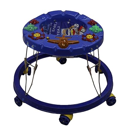 Aeroplane Led Musical Walker with Plastic Rim (Blue)