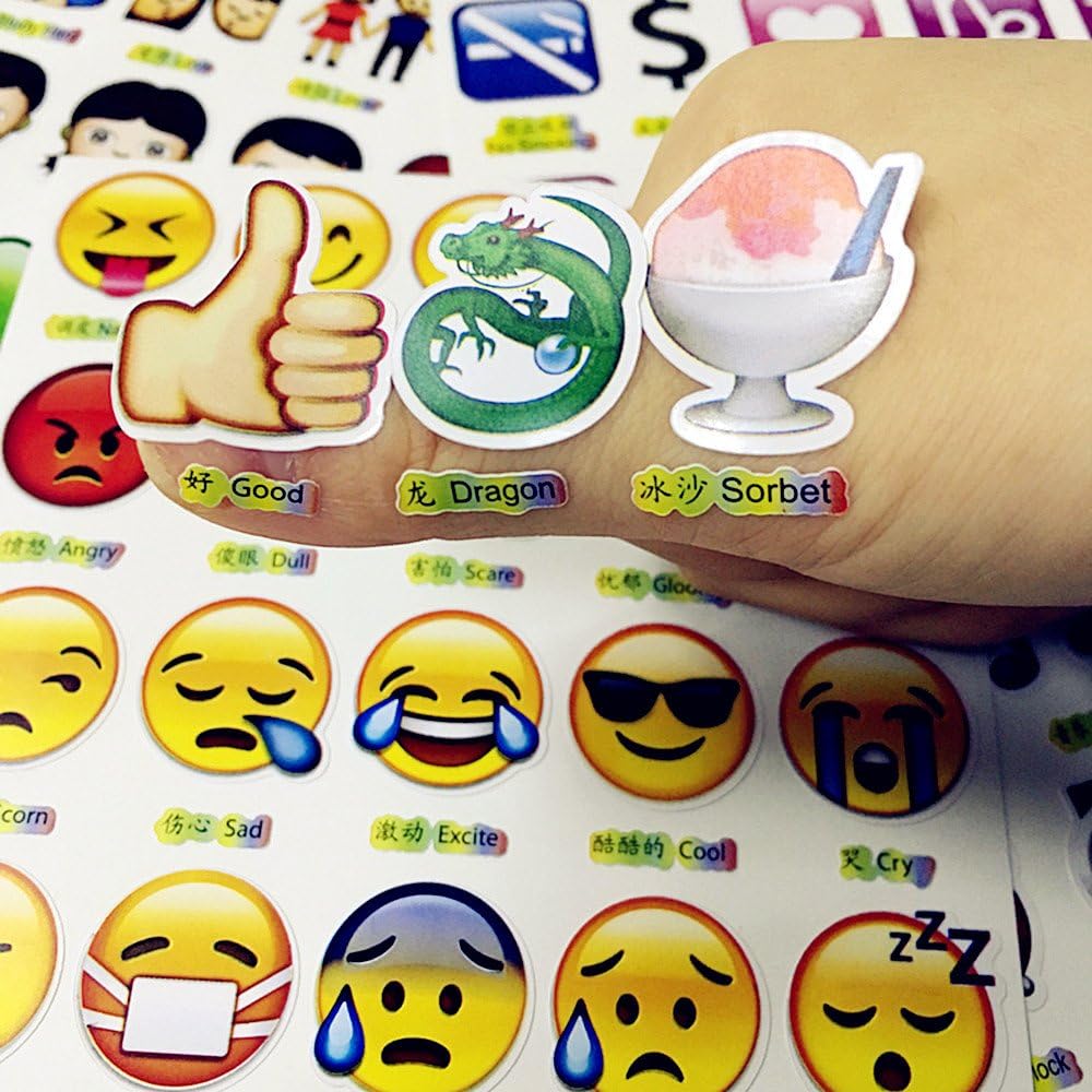 AdustyEmoji Emoji Sticker Pack-Instagram,Facebook,Twitter iPhone Emoji sticker,6sheets/pack - 240 stickers