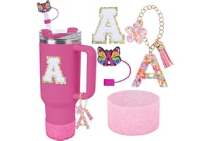 LA KEN DU Use for Stanley Cup Accessories Charms 40oz 30oz,Compatible with Stanley Cup Letter Charms for Handle Silicone Boot,Straw Cover Topper & Sticker