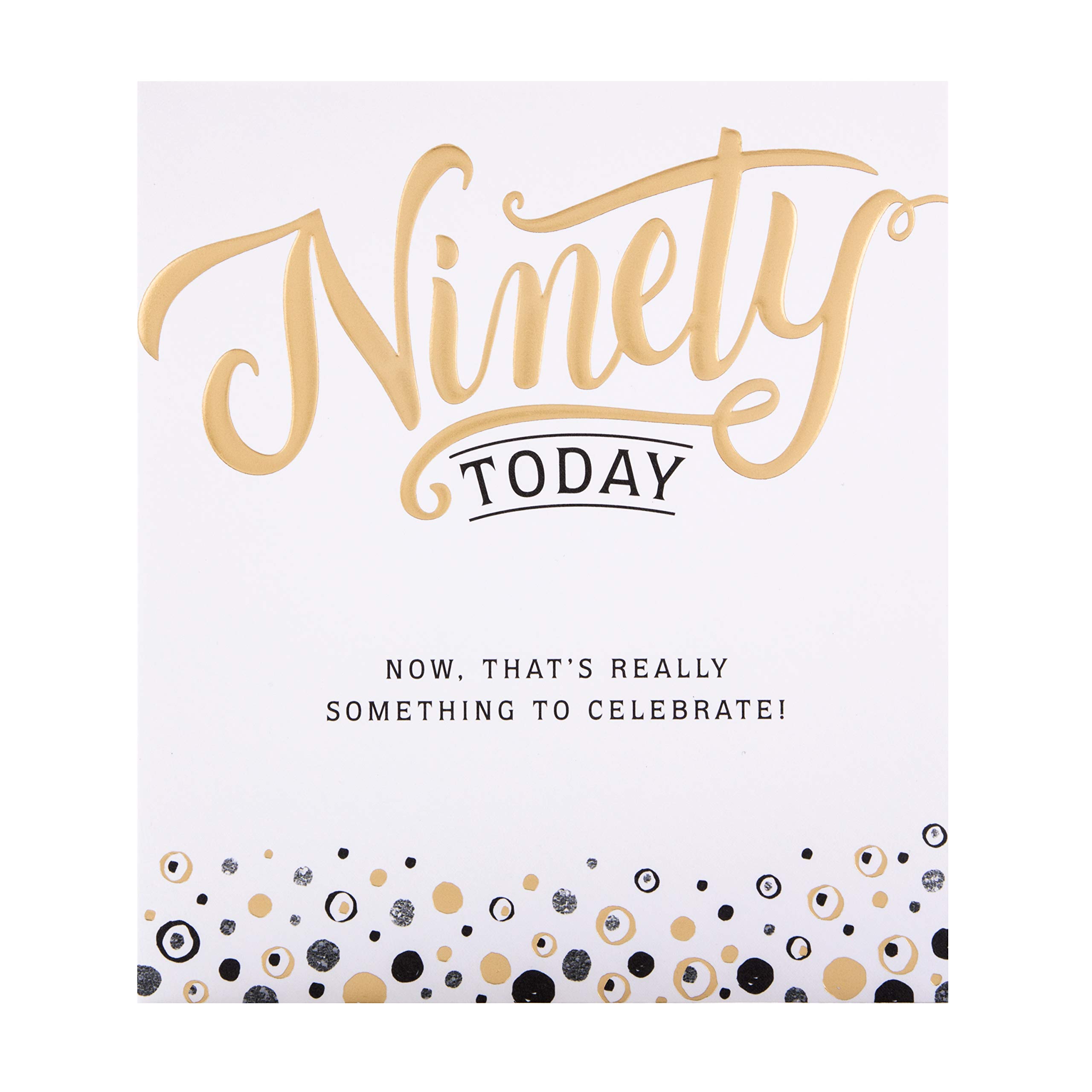 90TH Birthday Card from Hallmark - Embossed Text Design