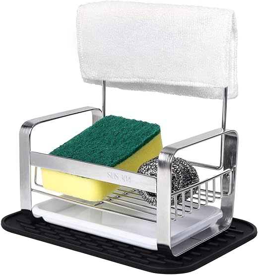 Amazon Com Kitchen Sink Caddy Sponge Holder Sink Towel Rack