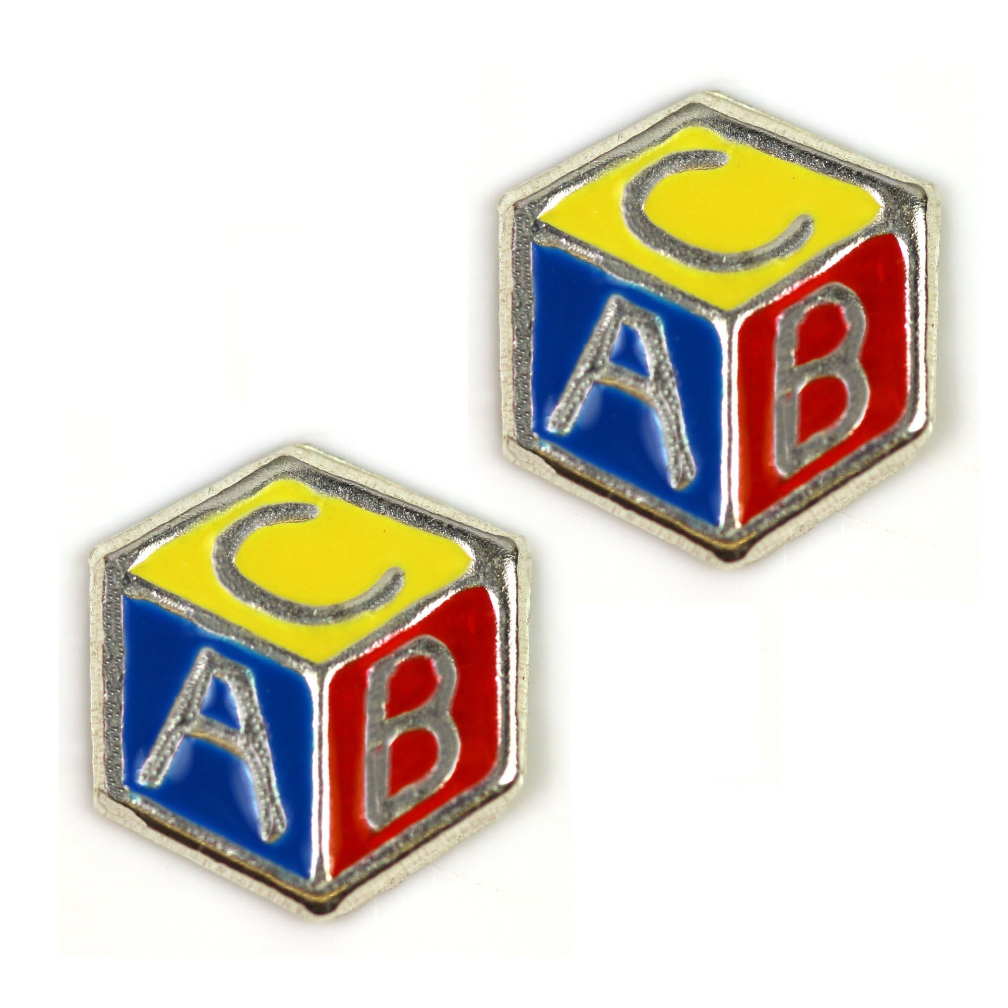 Arranview Jewellery Childs alphabet block stud earrings in sterling silver โ image 1