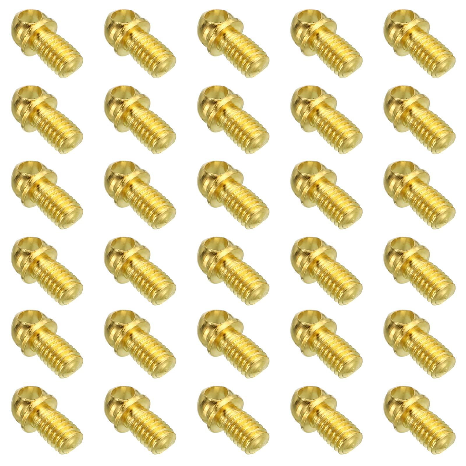 PATIKIL M3x0.5 Eye Bolts, 30 Pack Screw Hook Loop Ring Decorative Light Fixture for Candle Pendant Lamp Chandelier DIY Project, Electrophoresis Gold