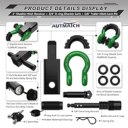 AUTMATCH Shackle Hitch Receiver 2 Inch - 3/4" D