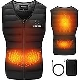HEWINZE Women‘s 4-Zone Heated Vest, One-Touch Heat Control, Lightweight V-Neck for Layering, Outdoor, Winter