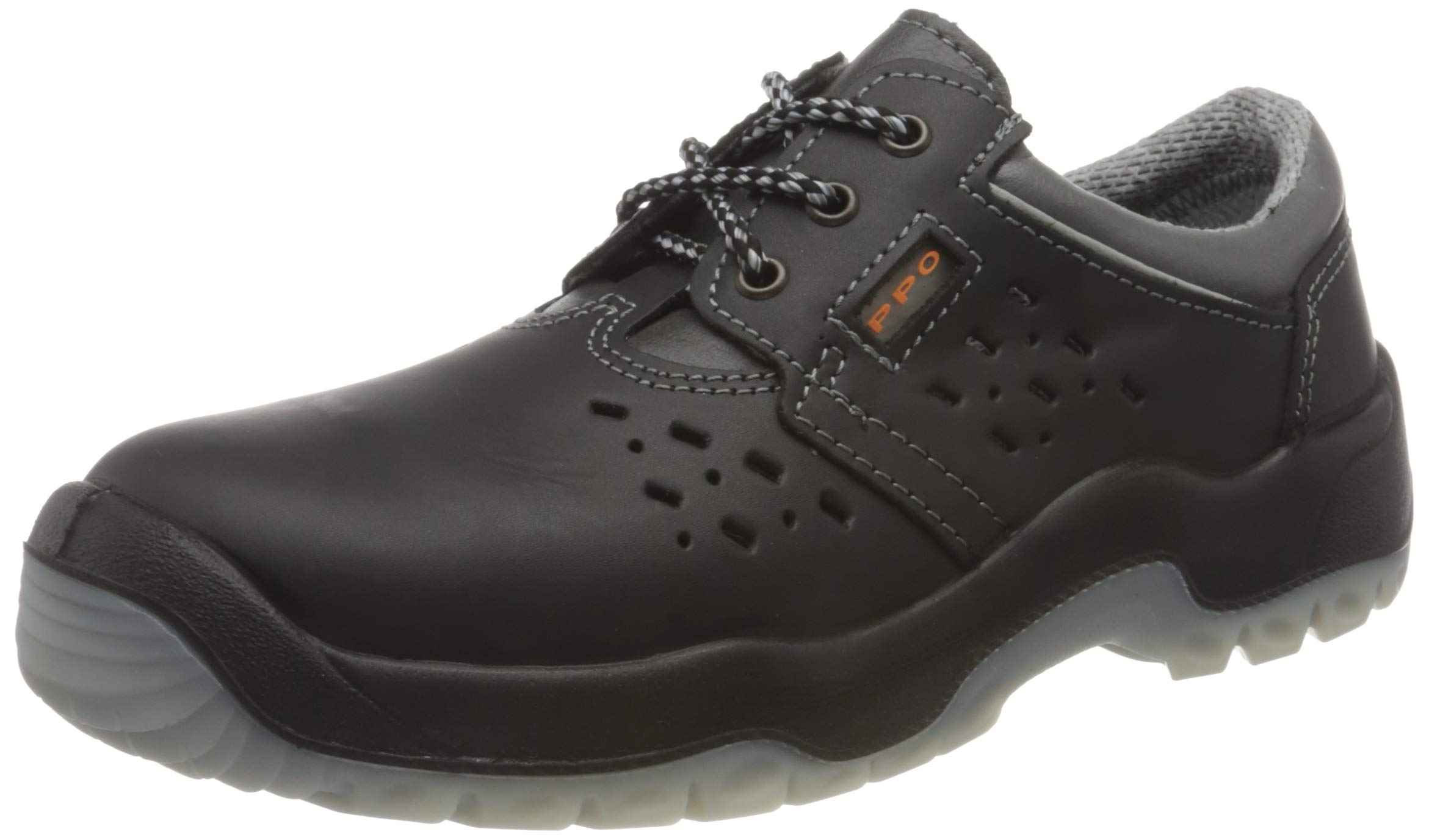 Ppo PP Bppop0391_40 Ppo PU/TPU Series Safety Shoes, Black-Grey, 40 Size
