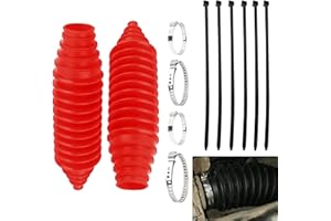 Clwalny Car Rack and Pinion Boot Kit, 103-3070 Inner Tie Rod Boot Set with Pinion Bellow Cable Ties and Clamps, Silicone Bellow Steering Rack Guide Tool Kit for Steering System Protection(Red)