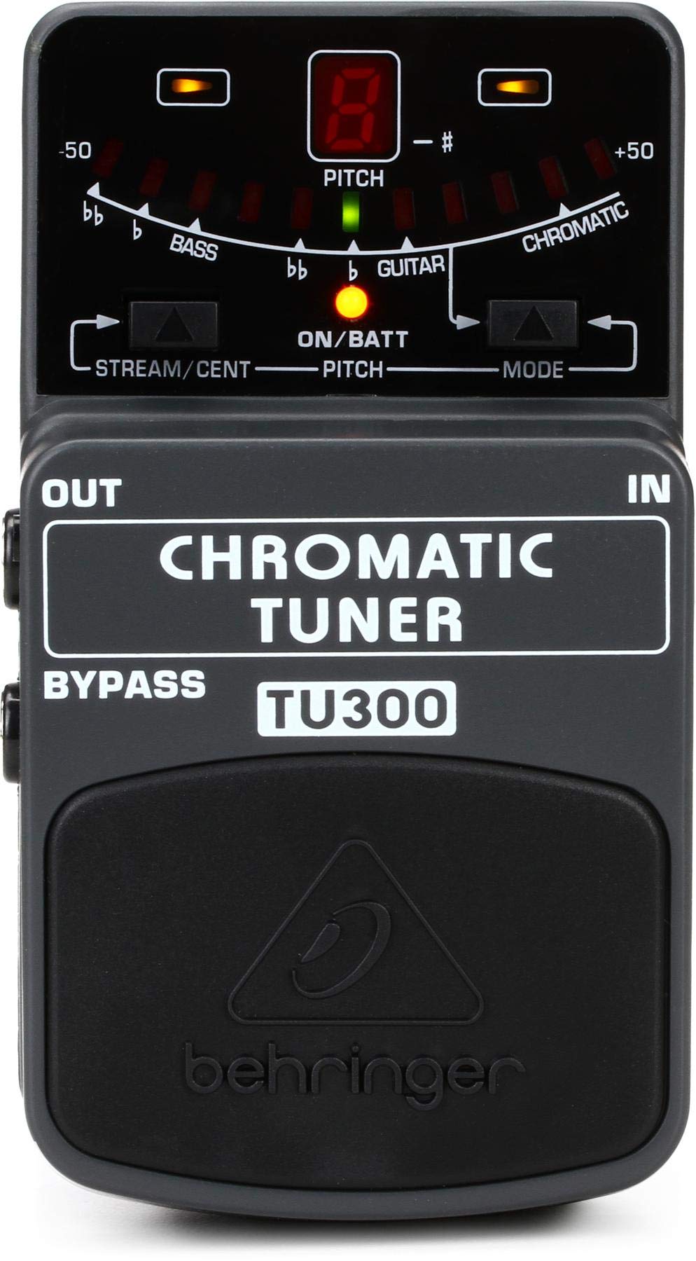 Behringer TU300 Chromatic Tuner Pedal for Guitar and Bass with Bright LED Display and Accurate Tuning — image 1