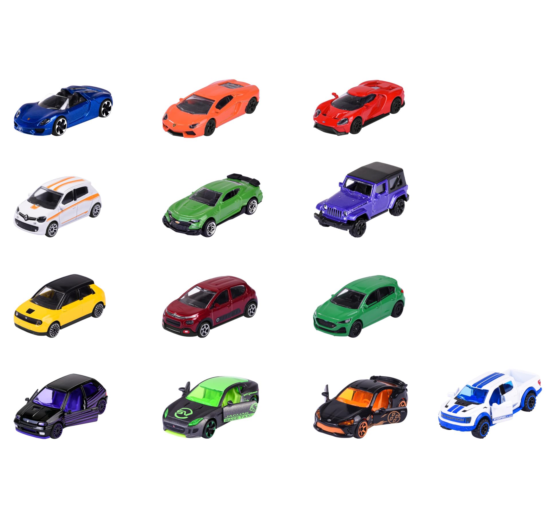 Majorette - Set de 13 voitures miniatures - 9 + 4 exclusives - Métal -
