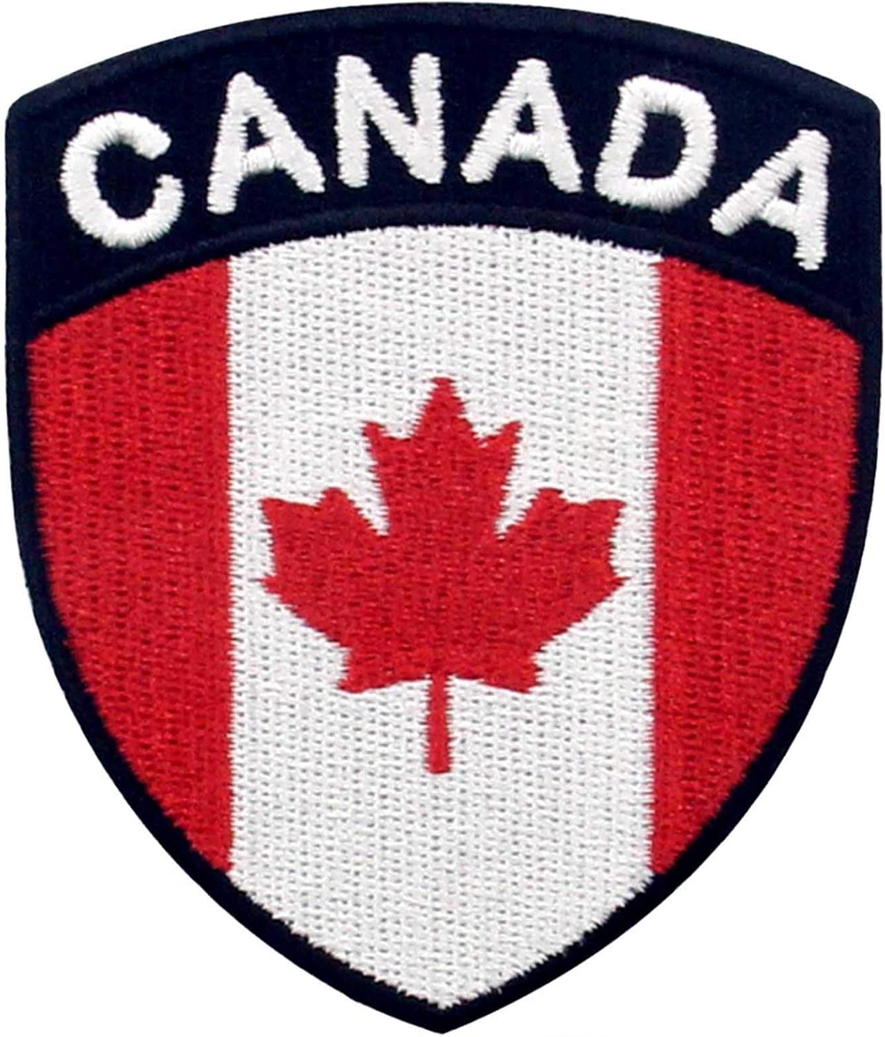 EmbTao Canada Flag Shield Patch Embroidered National Morale Applique