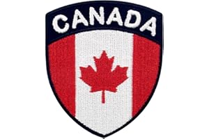 EmbTao Canada Flag Shield Patch Embroidered National Morale Applique Iron On Sew On Canadian Emblem