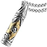 HZMAN Magen Star of David Pendant Necklace Women Men Chain Silver Stainless Steel Israel Necklace (Star of David Bullet Silver)