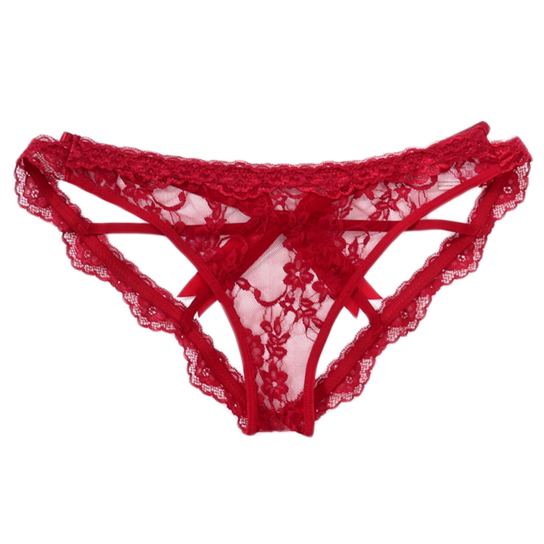 Photo 1 of Avidlove Cheeky Underwear for Women Sexy Panties Naughty Outfits Gstring Thongs Hollow Out Low Rise Panty Burgundy